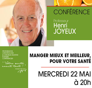 Conferentie CONFERENCE HENRI JOYEUX:MANGER MIEUX ET MEILLEUR POUR VOTRE SANTE ST AMAND LES EAUX