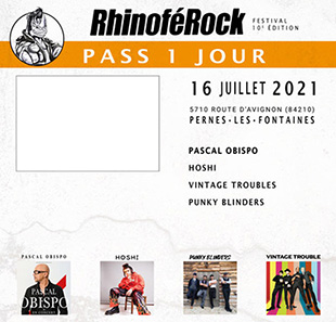 Rock RHINOFEROCK FESTIVAL 2021 VENDREDI PERNES LES FONTAINES